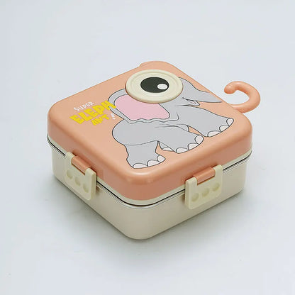 Dino Stainless Steel Lunch Box With Cutlery