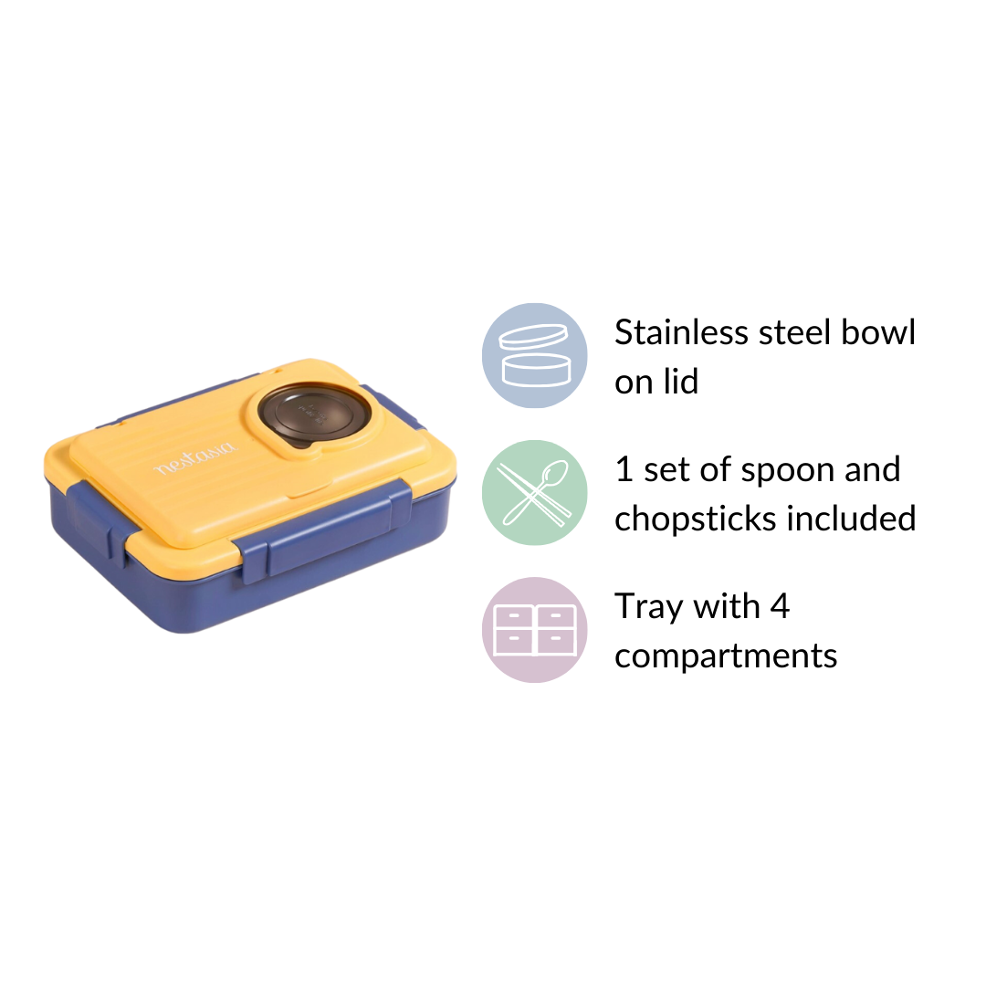 Stainless Steel, Leakproof Lunch Box With Cutlery