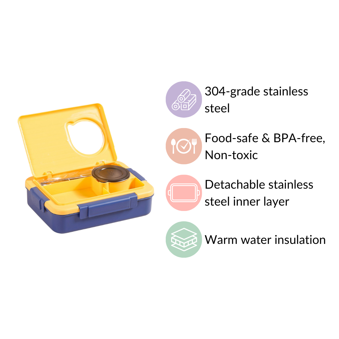 Stainless Steel, Leakproof Lunch Box With Cutlery