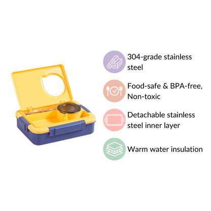 Stainless Steel, Leakproof Lunch Box With Cutlery