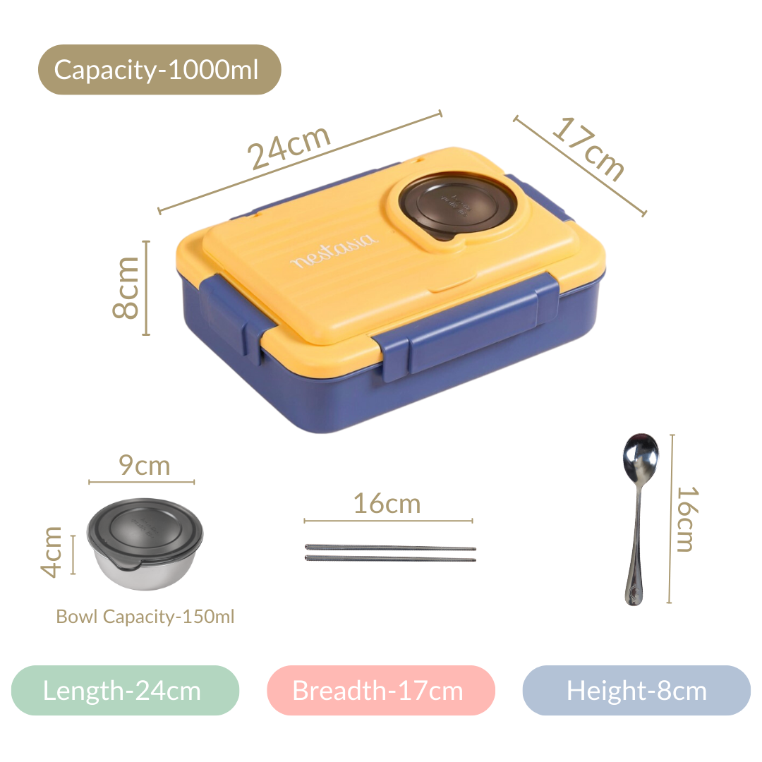 Stainless Steel, Leakproof Lunch Box With Cutlery